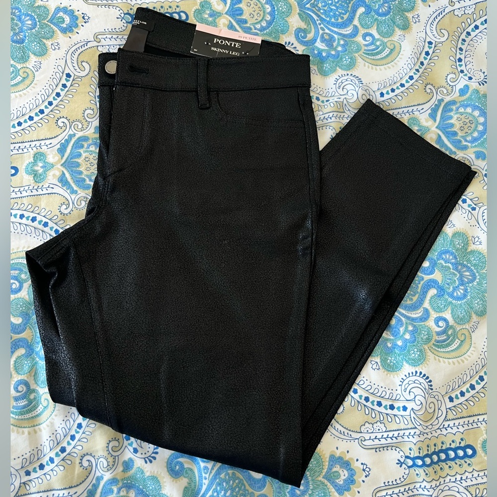 Ann Taylor Black Faux Leather Pants